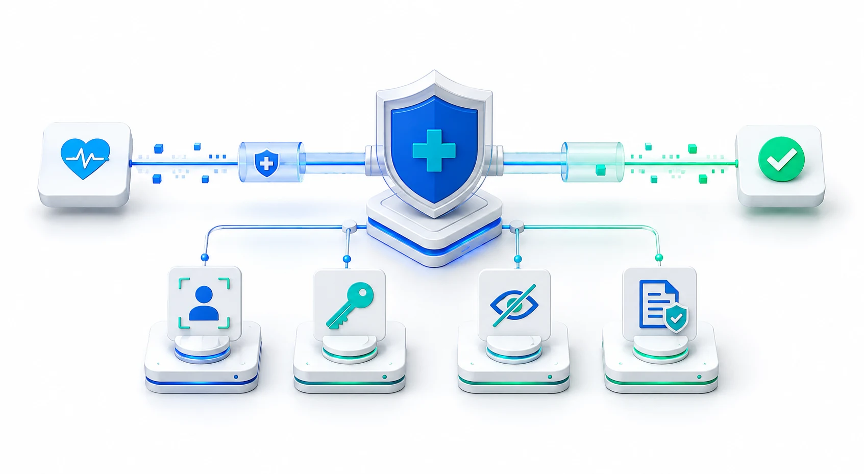 Concept illustration of identity, access, privacy and audit controls