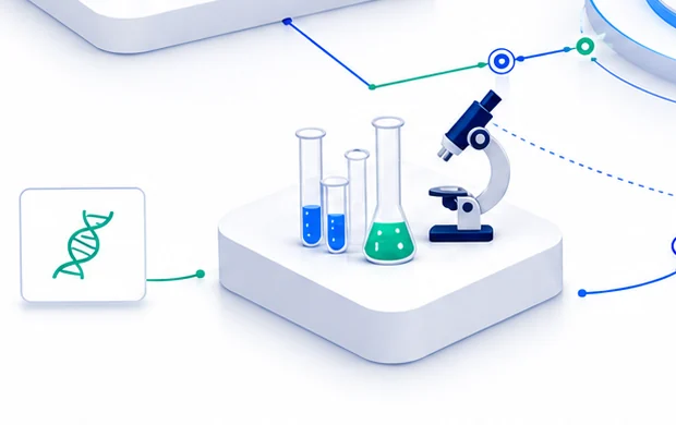 Concept illustration of connected laboratory and diagnostic services